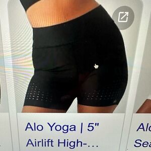 Alo airlift 5” biker short in size XS black